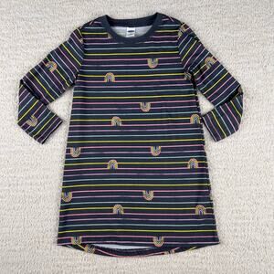 Old Navy Girls Dress 3T Blue Striped Rainbow Long Sleeve Shift‎ Dress